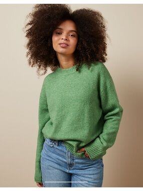 AMERICAN EAGLE | “Whoa So Soft” Green Knit Crewneck Sweater (size medium)